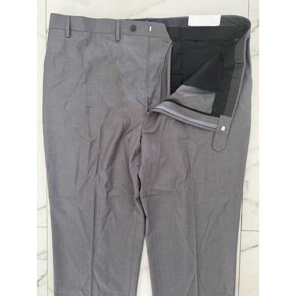 Shaquille O’Neal XLG Gray Plaid Men's Stretch Classic Fit Suit Pants 48W-32L - Picture 5 of 14